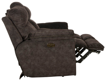 Sedona - Power Hdrst With Lumbar Lay Flat Reclining Console Loveseat With Storage & Cupholders - Hornell Furniture Outlet