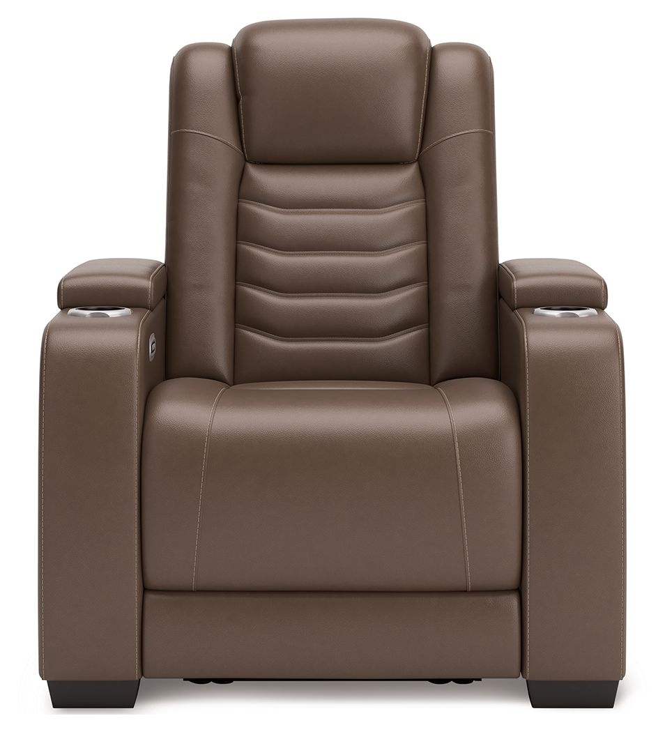 High Impact - Tobacco - Power Recliner / Adj Headrest - Hornell Furniture Outlet