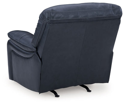 Leesworth - 3 Pc. - Power Reclining Sofa, Power Reclining Loveseat, Power Rocker Recliner - Ocean - Hornell Furniture Outlet
