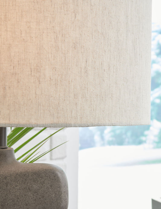 Danacy - Distressed Black - Paper Table Lamp - Hornell Furniture Outlet