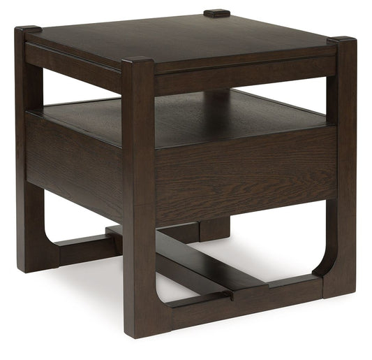 Breckington - Dark Brown - Square End Table - Hornell Furniture Outlet
