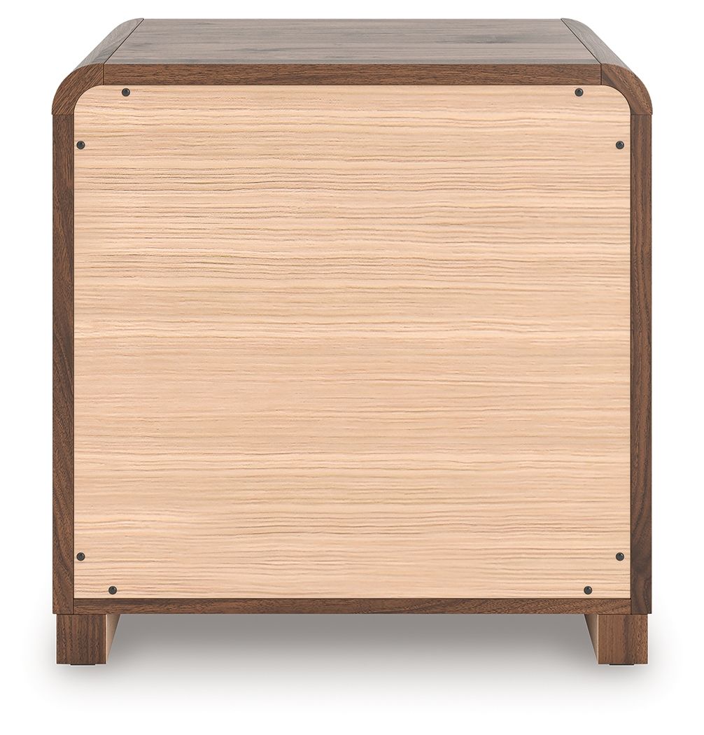 Fortlorn - Walnut Brown - Two Drawer Night Stand - Hornell Furniture Outlet