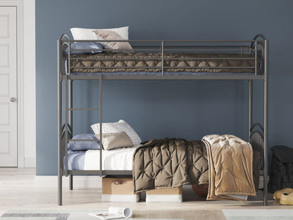 Lanceburg - Twin/Twin Bunk Bed With Ladder - Gray - Hornell Furniture Outlet