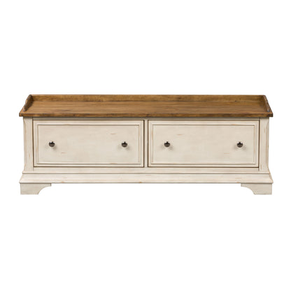 Morgan Creek - Storage Hall Bench - White - Hornell Furniture Outlet