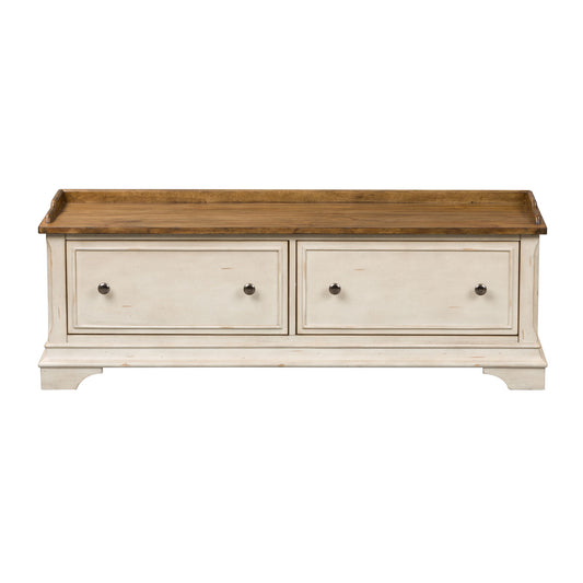 Morgan Creek - Storage Hall Bench - White - Hornell Furniture Outlet