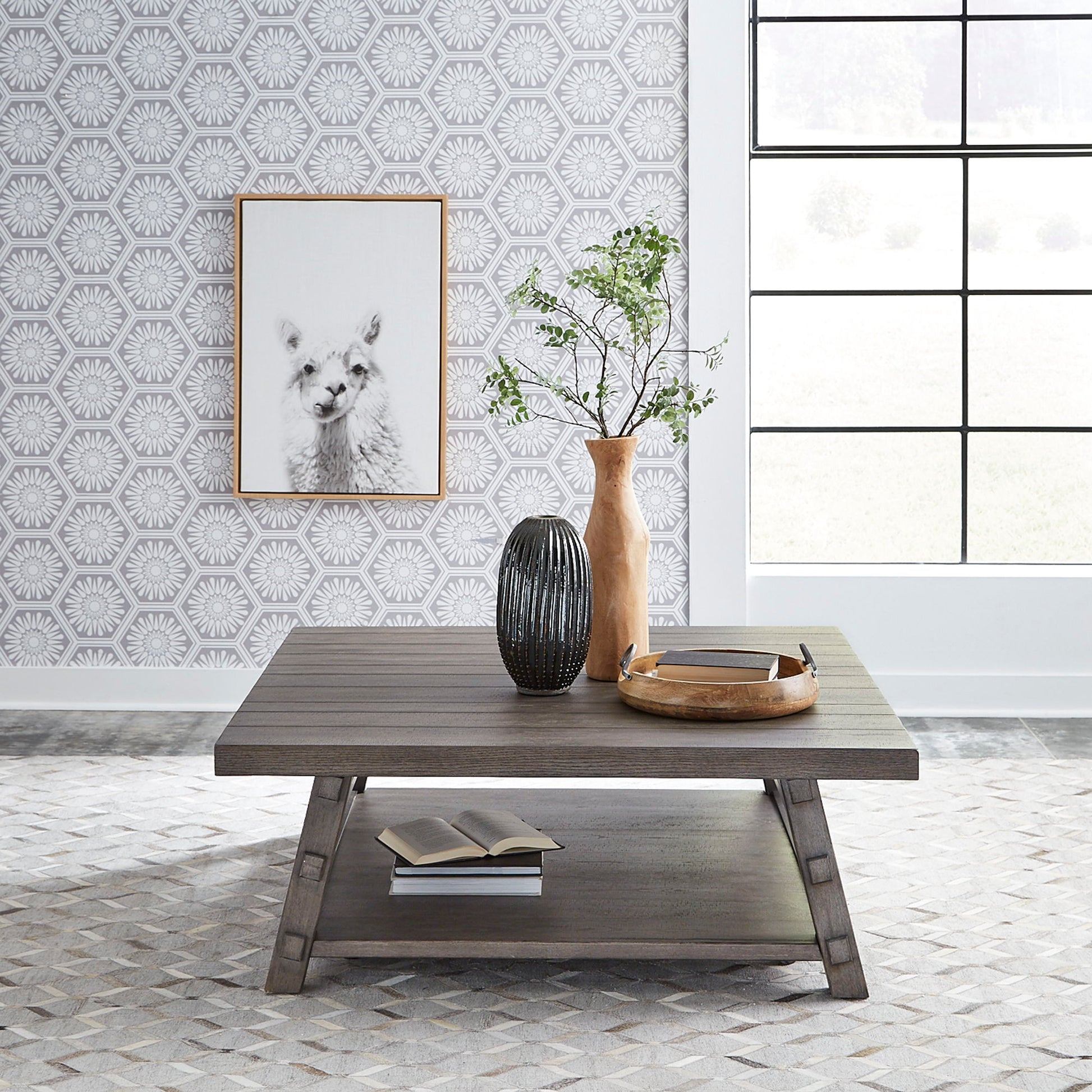 Modern Farmhouse - Oversized Square Cocktail Table - Hornell Furniture Outlet