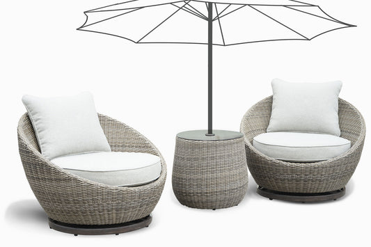 Adeline - 3 Piece Wicker Outdoor Set - Sand - Hornell Furniture Outlet