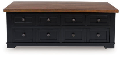 Wildenauer - Brown / Black - Lift Top Cocktail Table - Hornell Furniture Outlet