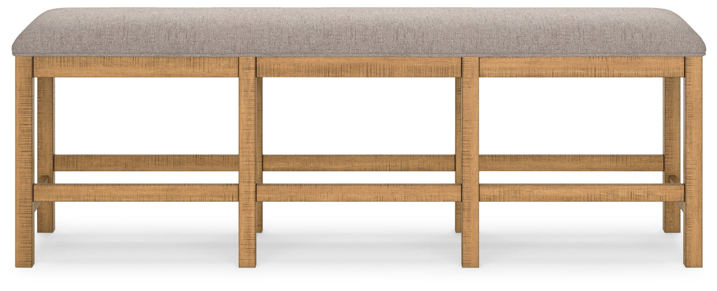 Havonplane - Brown - XL Counter Height Upholstered Dining Bench - Hornell Furniture Outlet