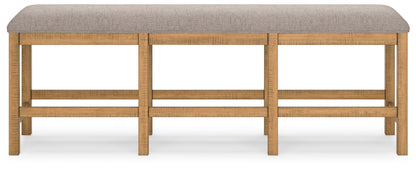 Havonplane - Brown - XL Counter Height Upholstered Dining Bench - Hornell Furniture Outlet