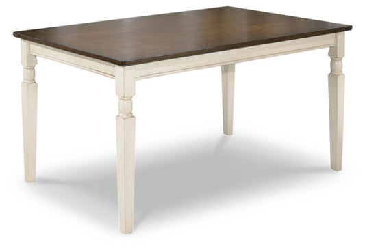 Whitesburg - Brown / Cottage White - Rectangular Dining Room Table - Hornell Furniture Outlet