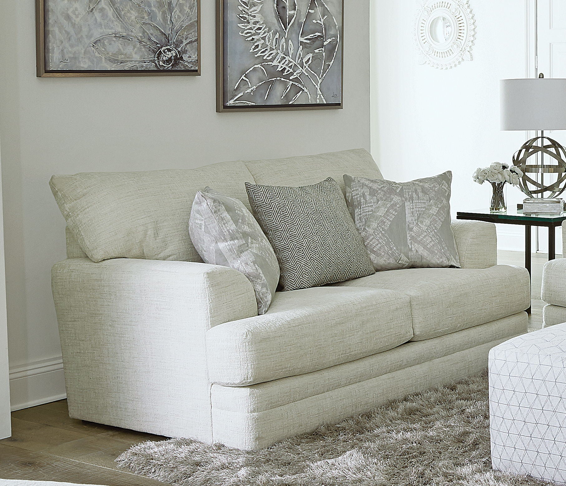 Zeller - Loveseat - Cream - Hornell Furniture Outlet