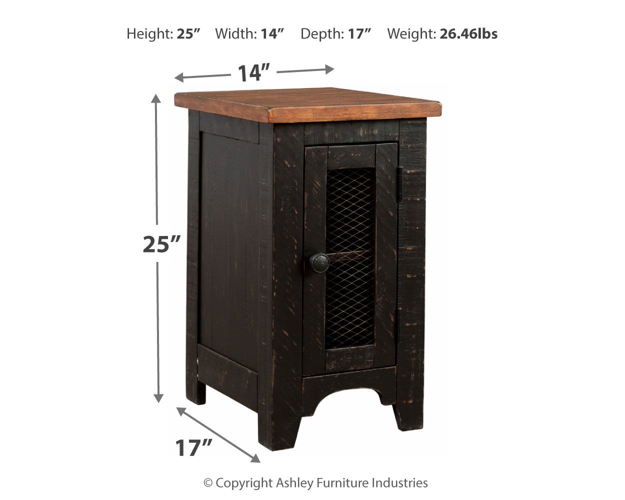 Valebeck - Black / Brown - Chair Side End Table - Hornell Furniture Outlet