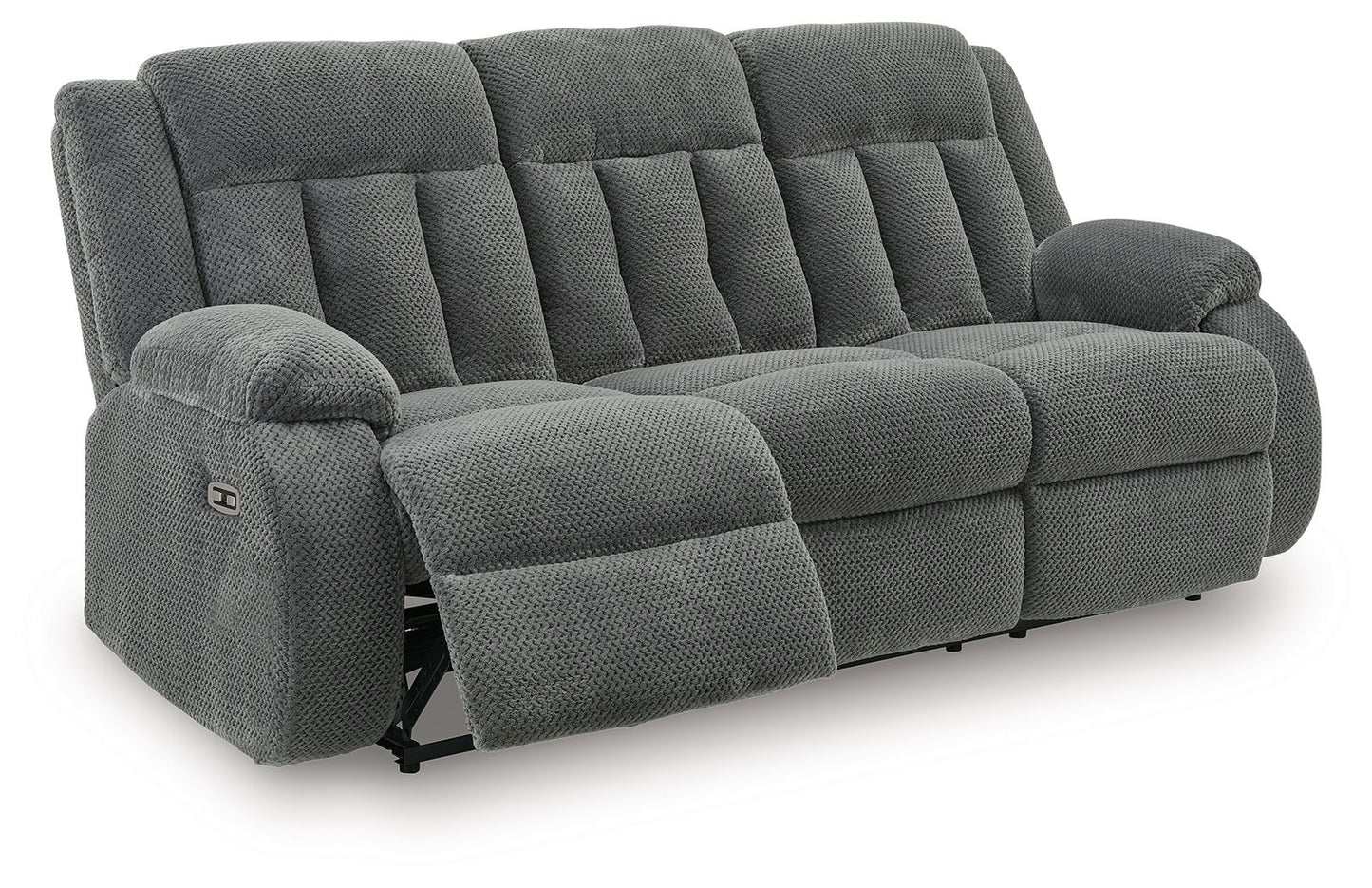 Observation - Reclining Power Sofa With Drop Down Table - Steel - Hornell Furniture Outlet