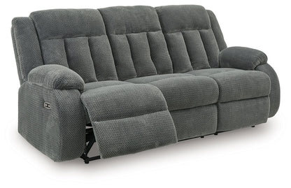 Observation - Reclining Power Sofa With Drop Down Table - Steel - Hornell Furniture Outlet