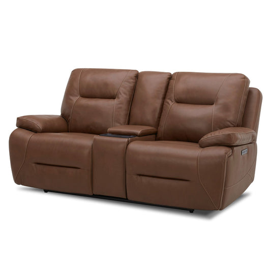 Cameron - Loveseat With Console P3 & ZG - Saddle - Hornell Furniture Outlet