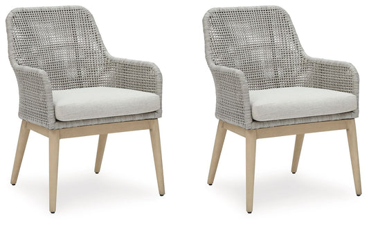 Seton Creek - Gray - Arm Chair With Cushion (Set of 2) - Hornell Furniture Outlet