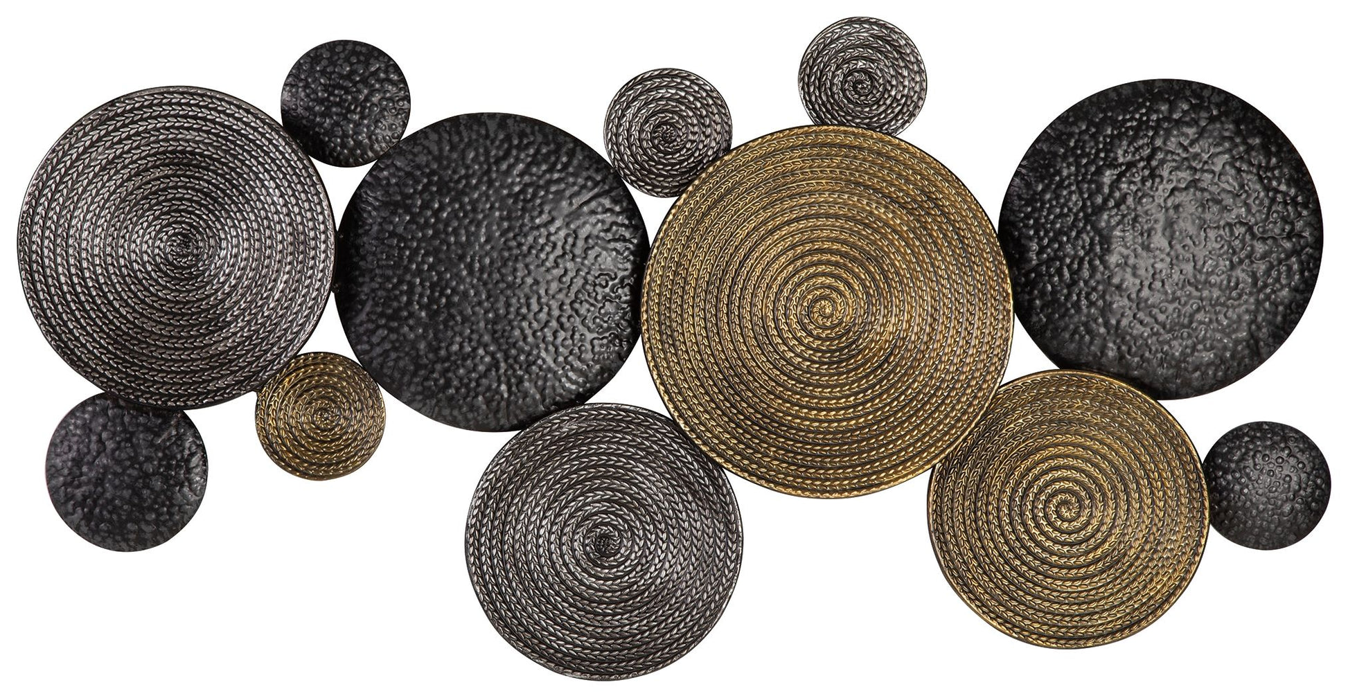 Emsley - Metallic / Black / Gray - Wall Decor - Hornell Furniture Outlet