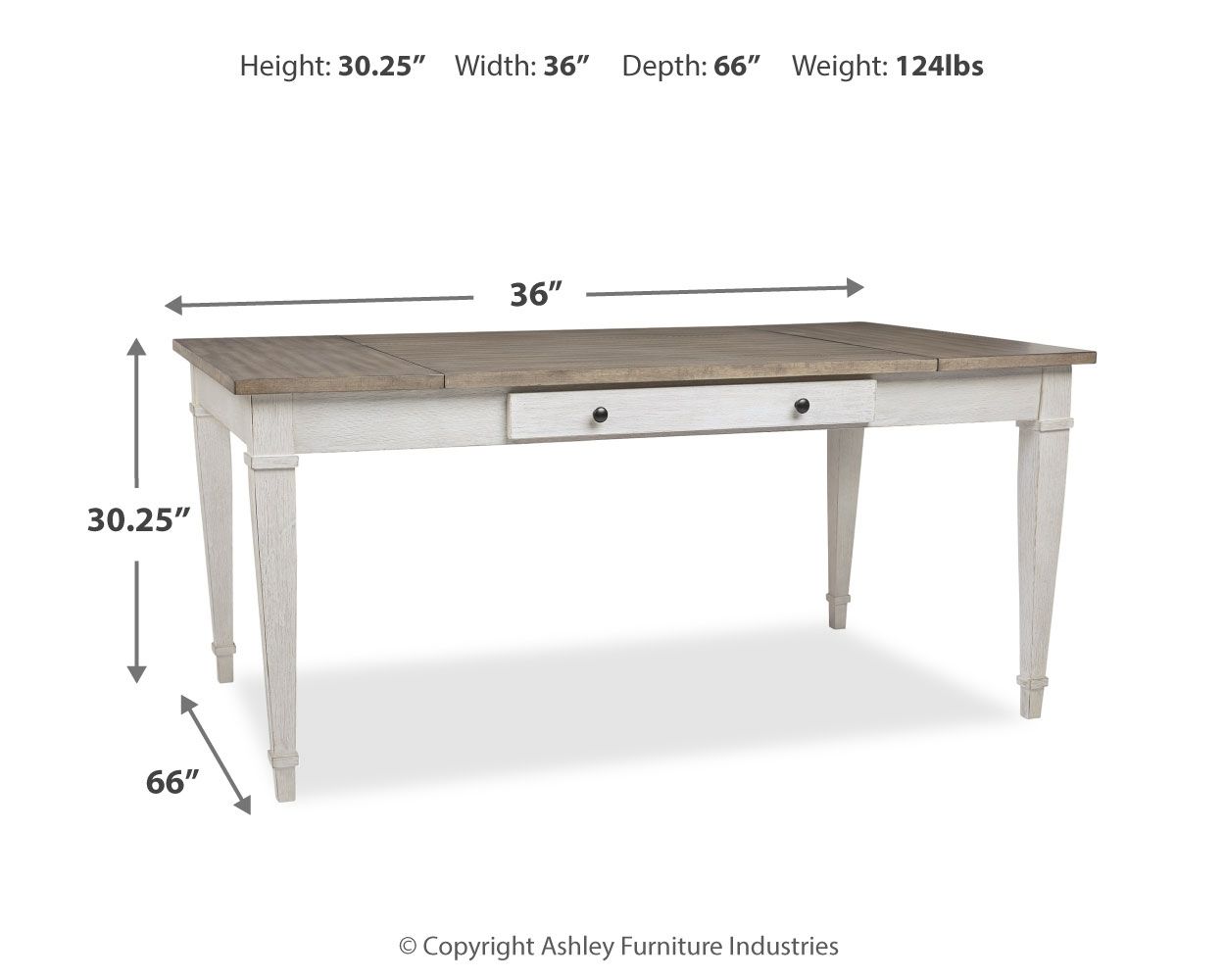 Skempton - White - RECT DRM Table w/Storage - Hornell Furniture Outlet