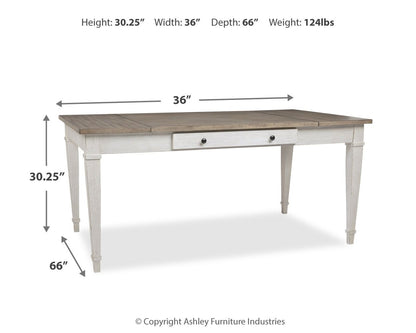 Skempton - White - RECT DRM Table w/Storage - Hornell Furniture Outlet