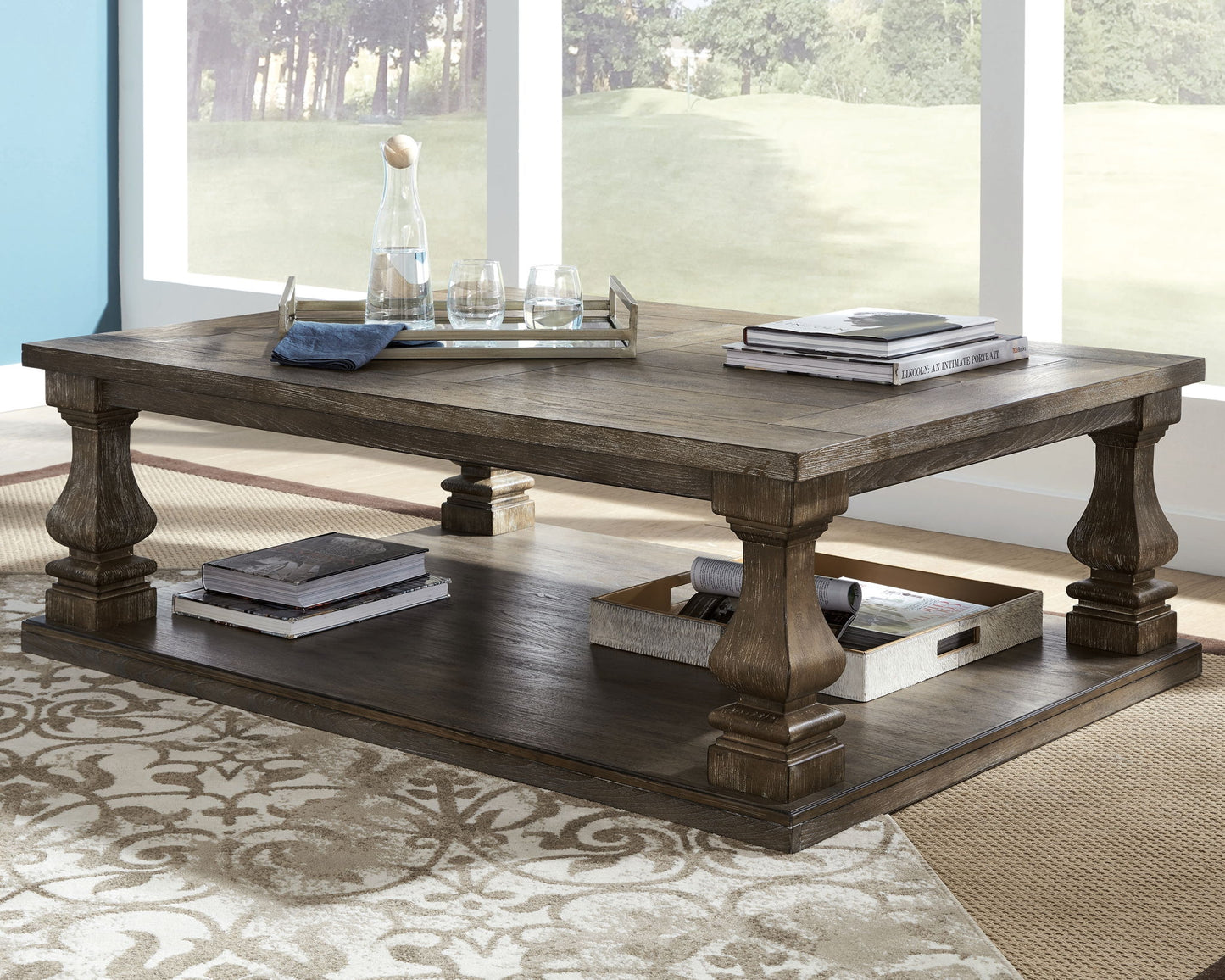 Johnelle - Rectangular Cocktail Table - Gray - Hornell Furniture Outlet
