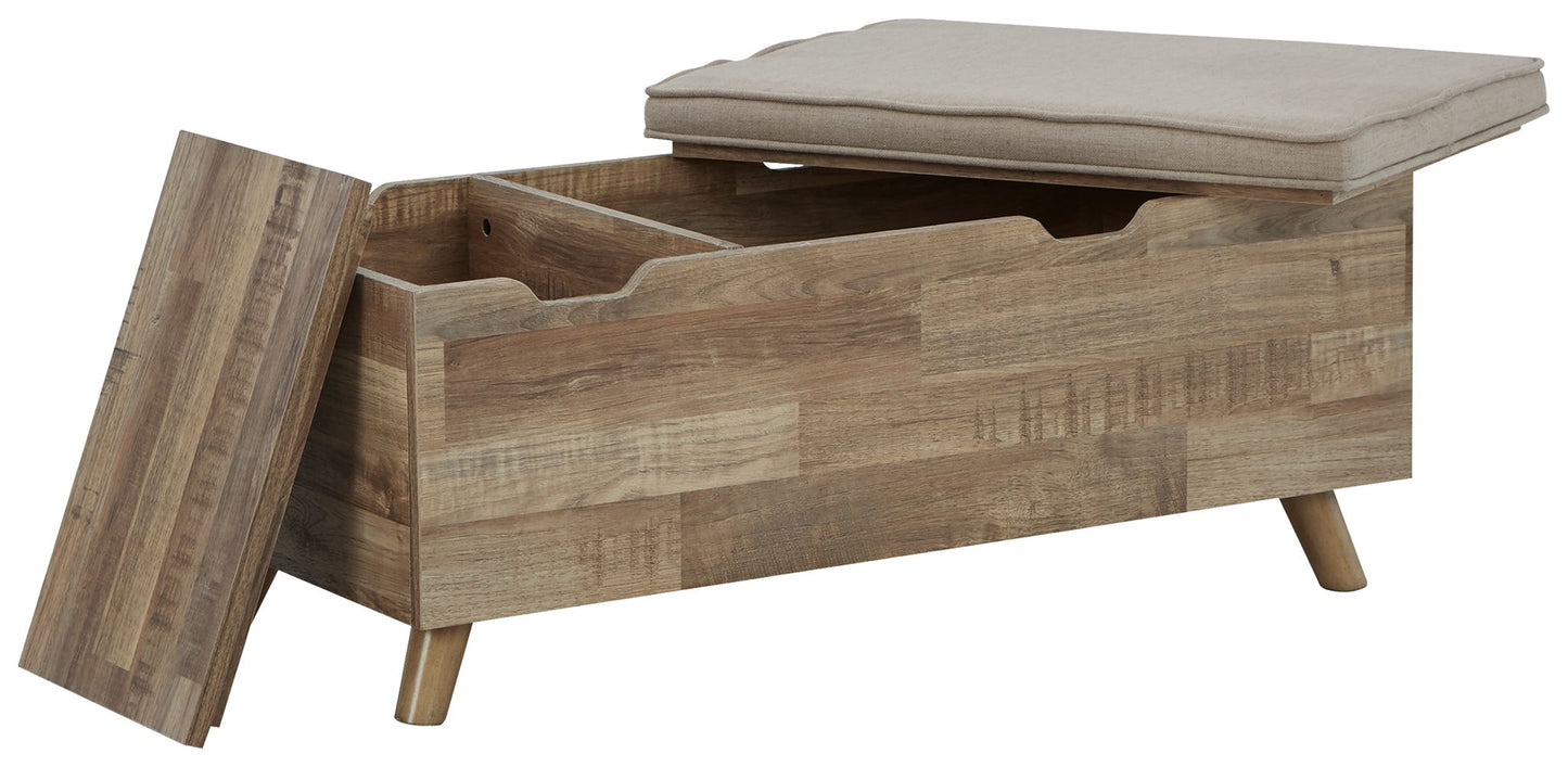 Gerdanet - Beige - Storage Bench - Hornell Furniture Outlet