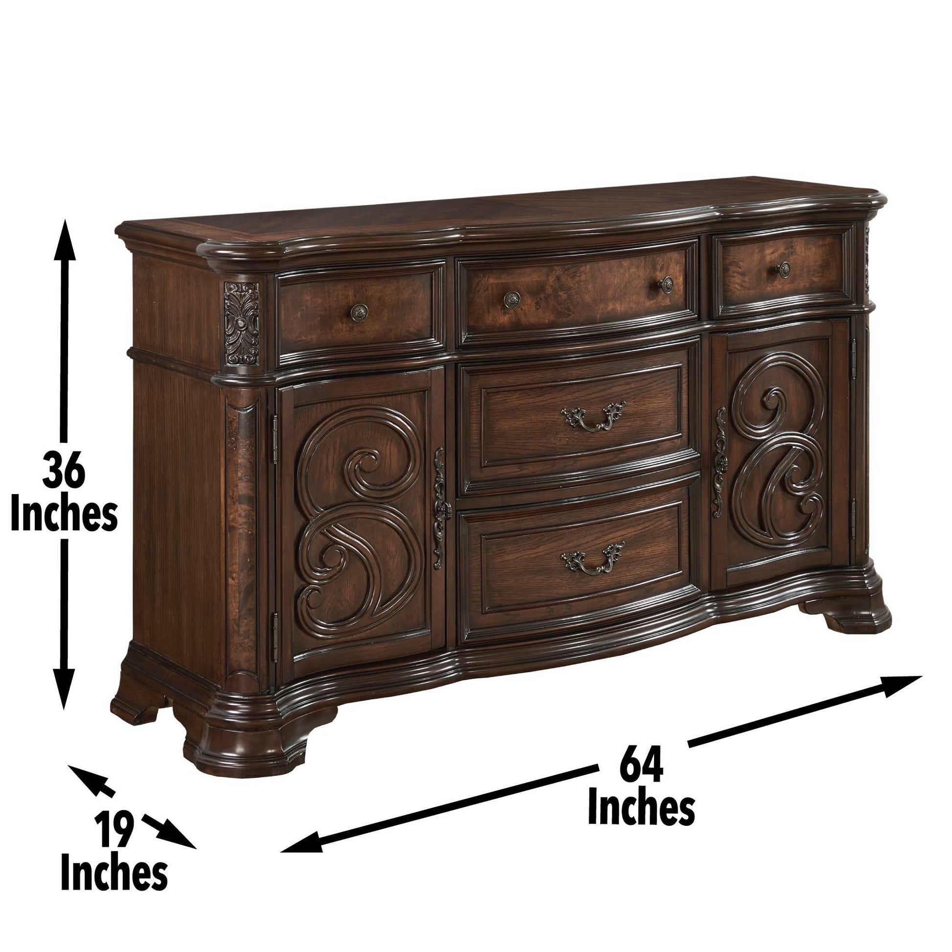 Royale - Buffet - Dark Brown - Hornell Furniture Outlet