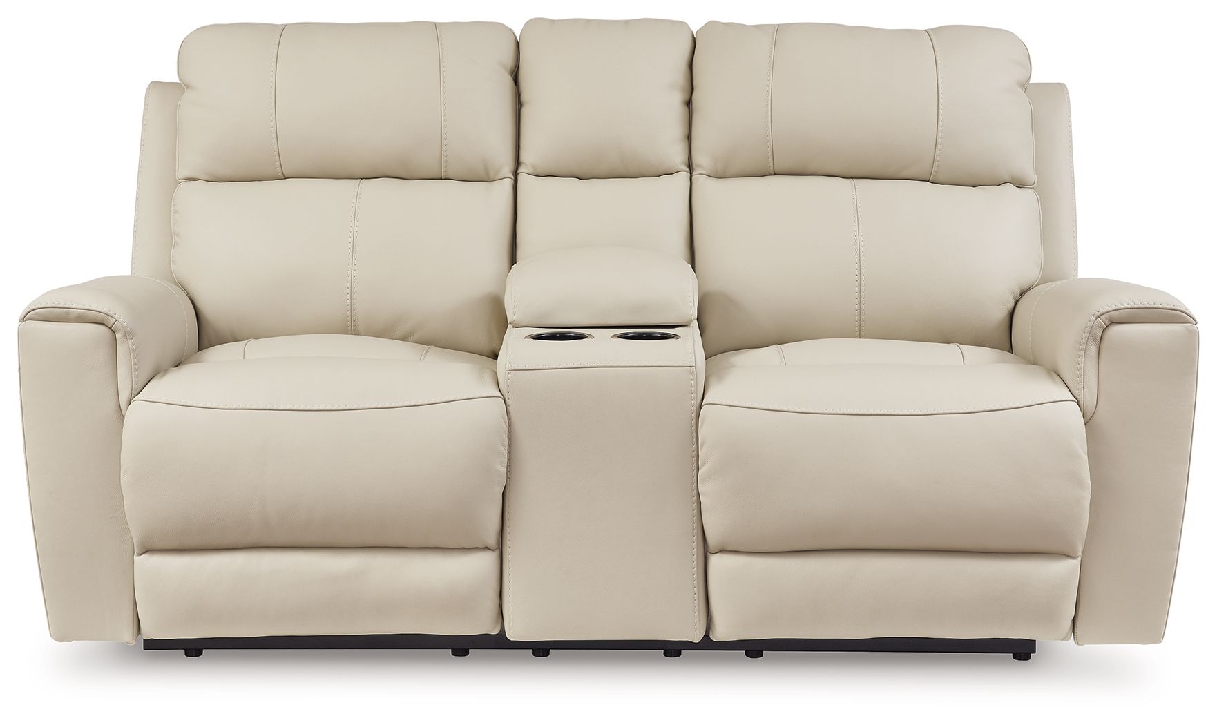 Dahlmoore - Almond - Dbl Power Reclining Loveseat With Console - Hornell Furniture Outlet
