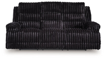 Rhine Falls - Onyx - Reclining Power Sofa With Drop Down Table - Hornell Furniture Outlet