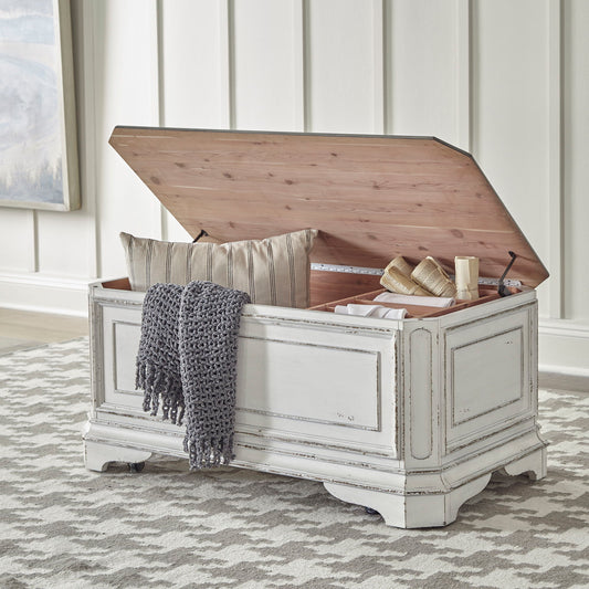 Magnolia Manor - Storage Trunk - White - Hornell Furniture Outlet