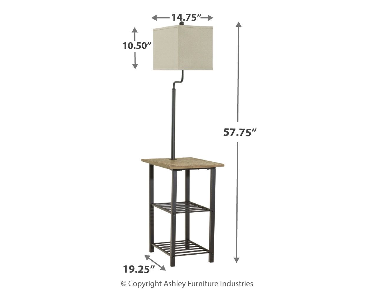 Shianne - Black - Metal Tray Lamp - Hornell Furniture Outlet