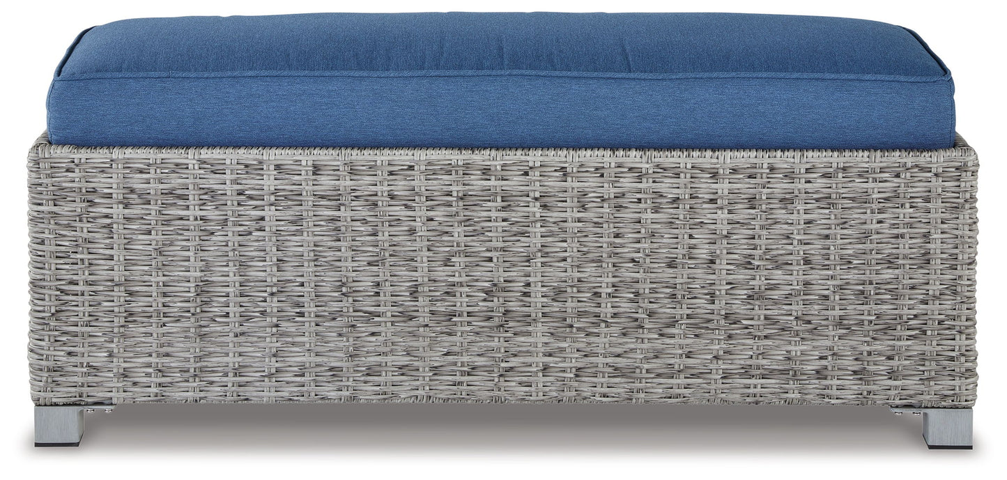 Naples Beach - Light Gray - Bench with Cushion - Hornell Furniture Outlet