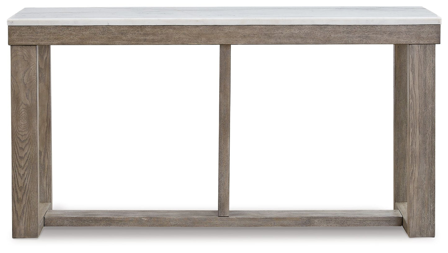 Loyaska - Brown / Ivory - Sofa Table - Hornell Furniture Outlet