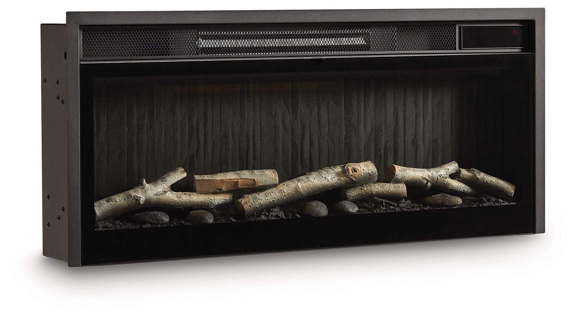 Entertainment Accessories - Black - Fireplace Insert With Faux Birch Log Set - Hornell Furniture Outlet