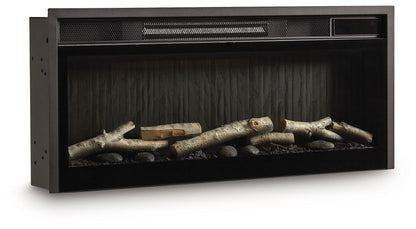 Entertainment Accessories - Black - Fireplace Insert With Faux Birch Log Set - Hornell Furniture Outlet