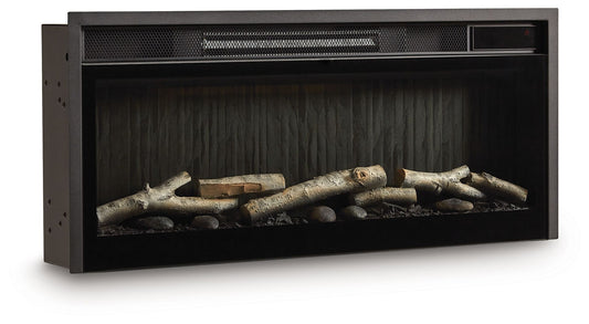 Entertainment Accessories - Black - Fireplace Insert With Faux Birch Log Set - Hornell Furniture Outlet