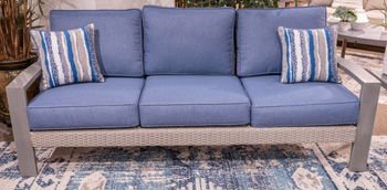 Half Moon Beach - Blue / Gray - Sofa With Cushion - Hornell Furniture Outlet