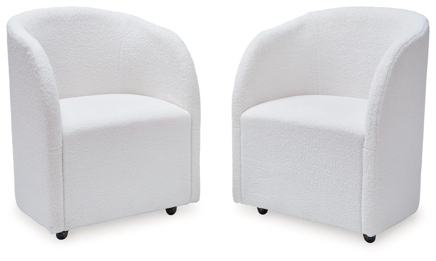 Rowanbeck - Ivory - Dining Upholstered Arm Chair (Set of 2) - Hornell Furniture Outlet