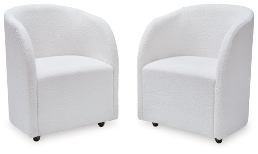 Rowanbeck - Ivory - Dining Upholstered Arm Chair (Set of 2) - Hornell Furniture Outlet