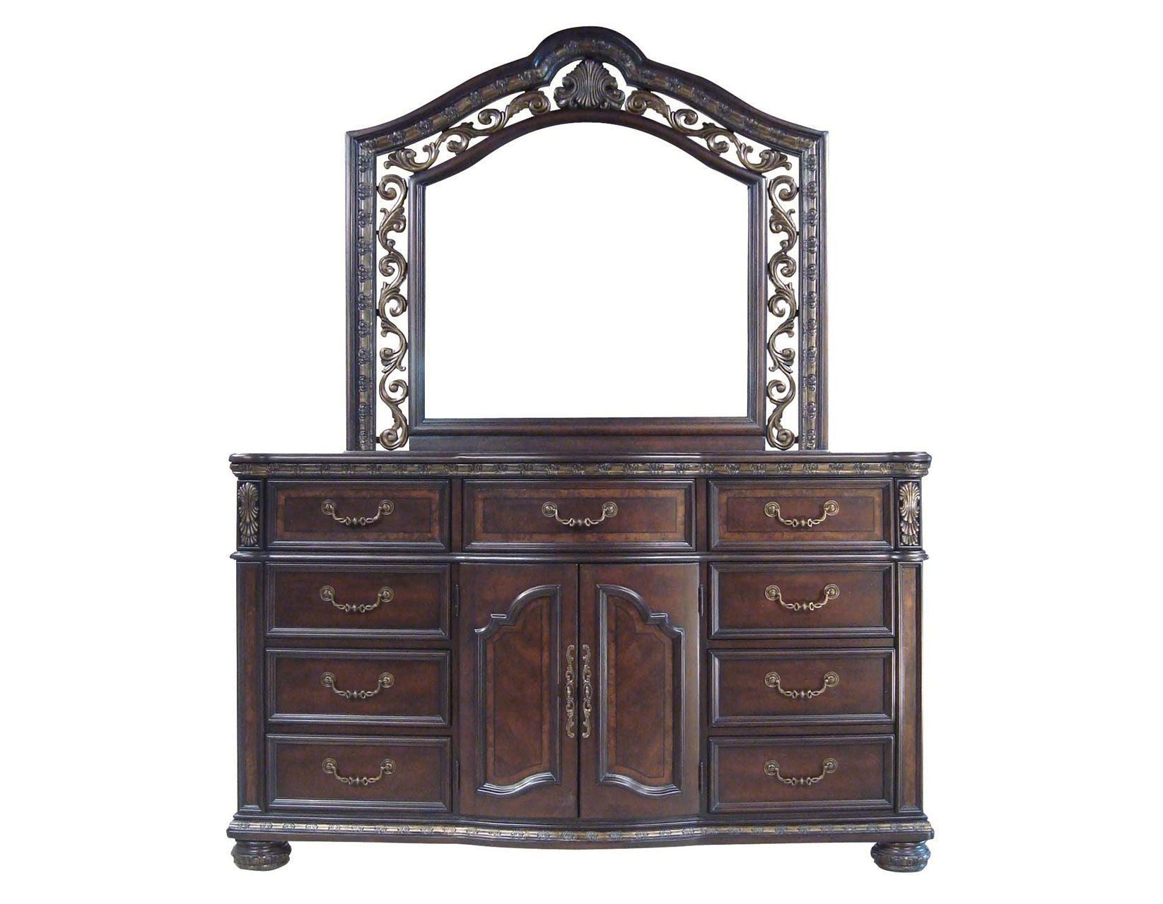 Monte Carlo - Dresser And Mirror - Dark Brown - Hornell Furniture Outlet