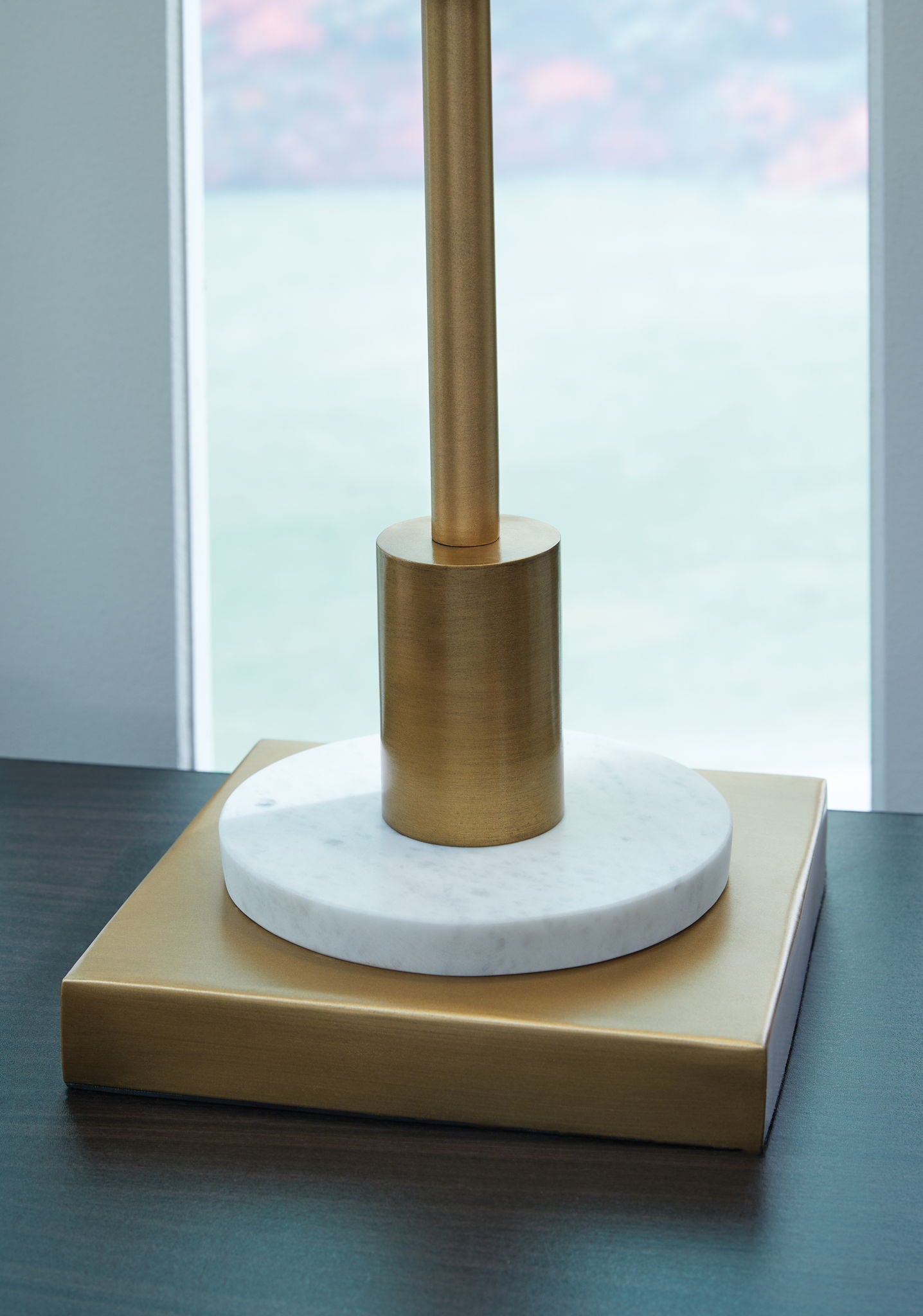 Fritzburn - Gold Finish / White - Metal Table Lamp - Hornell Furniture Outlet