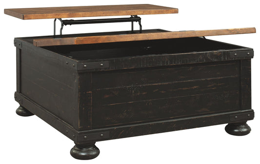 Valebeck - Black / Brown - Lift Top Cocktail Table - Hornell Furniture Outlet