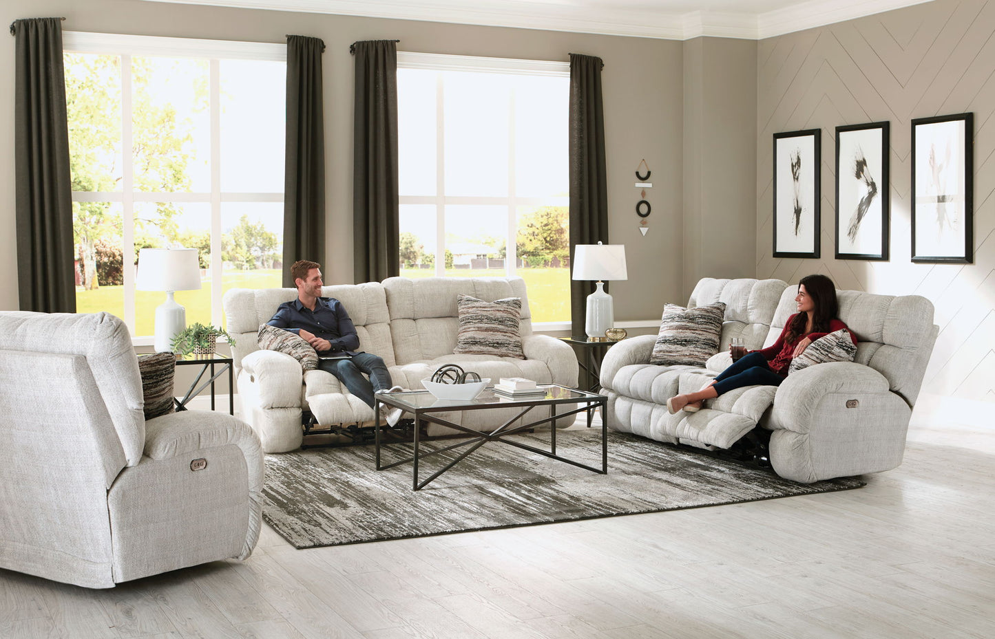 Ashland - Power Lay Flat Reclining Sofa - Hornell Furniture Outlet