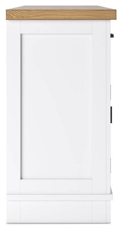 Ashbryn - White / Natural - Dining Room Server - Hornell Furniture Outlet