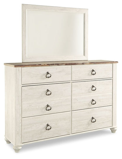 Willowton - Dresser, Mirror - Hornell Furniture Outlet