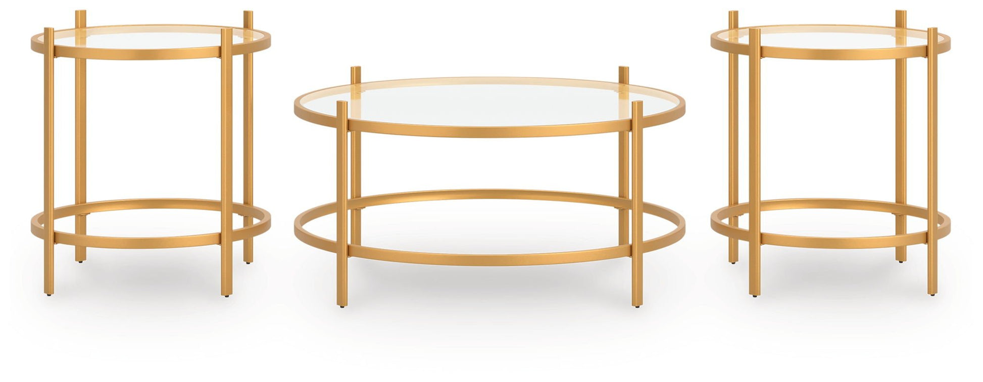 Pearlox - Gold - Occasional Table Set (Set of 3) - Hornell Furniture Outlet