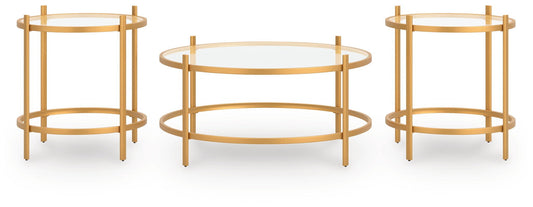 Pearlox - Gold - Occasional Table Set (Set of 3) - Hornell Furniture Outlet