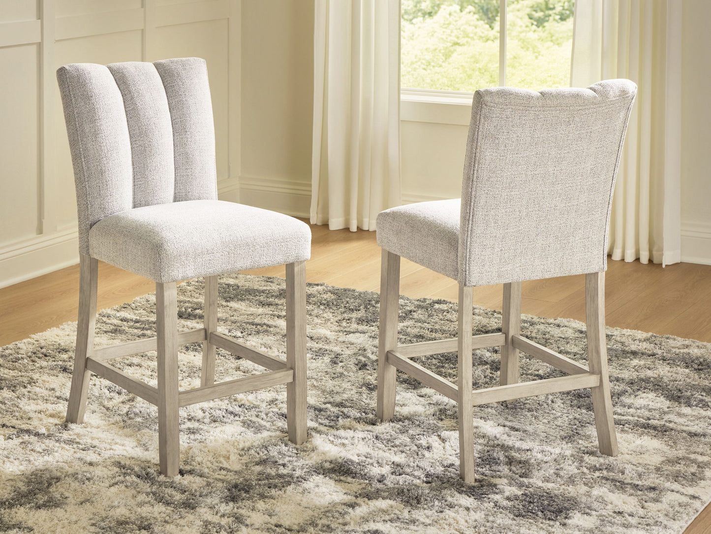 Larawyn - Upholstered Barstool (Set of 2) - Bisque - Hornell Furniture Outlet