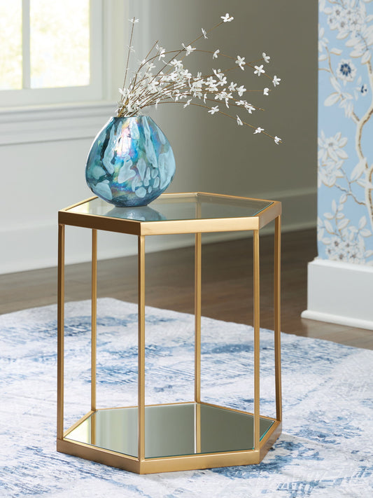Veerwick - Gold Finish - Accent Cocktail Table - Hornell Furniture Outlet