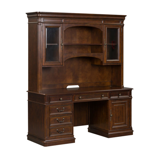 Brayton Manor - 3 Piece Jr Executive Credenza - Dark Brown - Hornell Furniture Outlet
